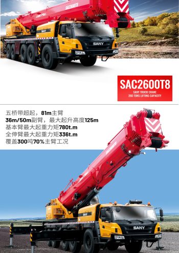 Sany SAC2600T8 All Terrain Crane Load Chart Sany SAC2600T8 All Terrain Crane Load Chart