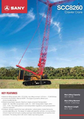 sany-scc8260-crawler-crane-product-guide thumbnail of sany-scc8260-crawler-crane-product-guide