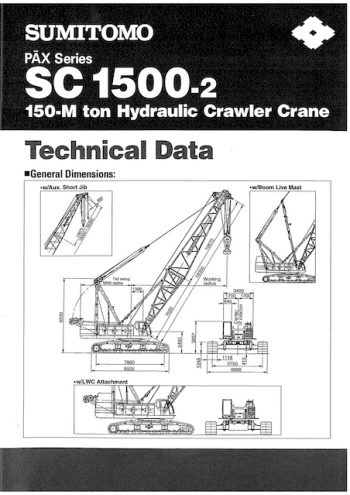 Sumitomo SC1500-2 Crawler Crane Load Chart