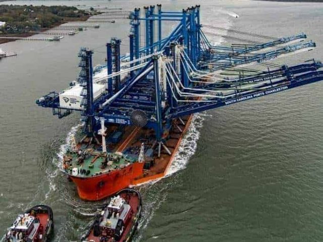STS Cranes arrive at Wando Welch