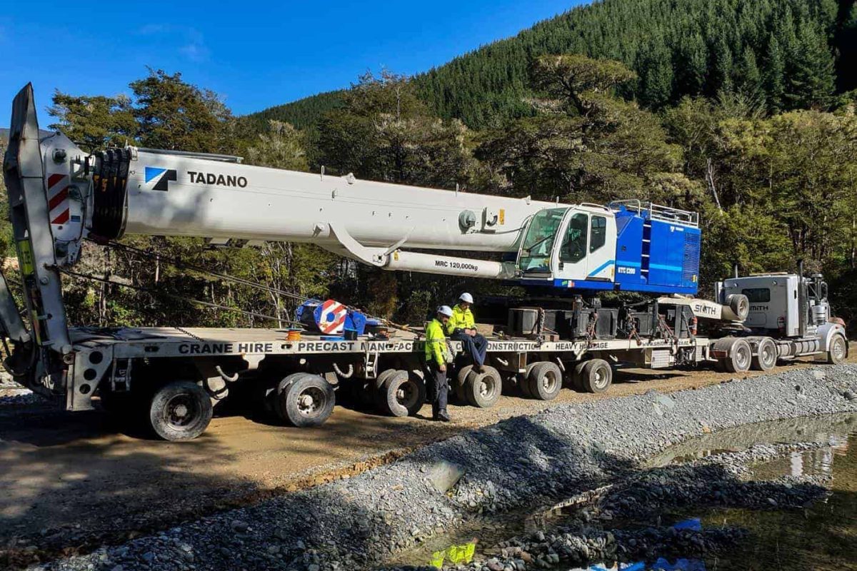 Tadano GTC-1200 on its way to Fulton Hogan.