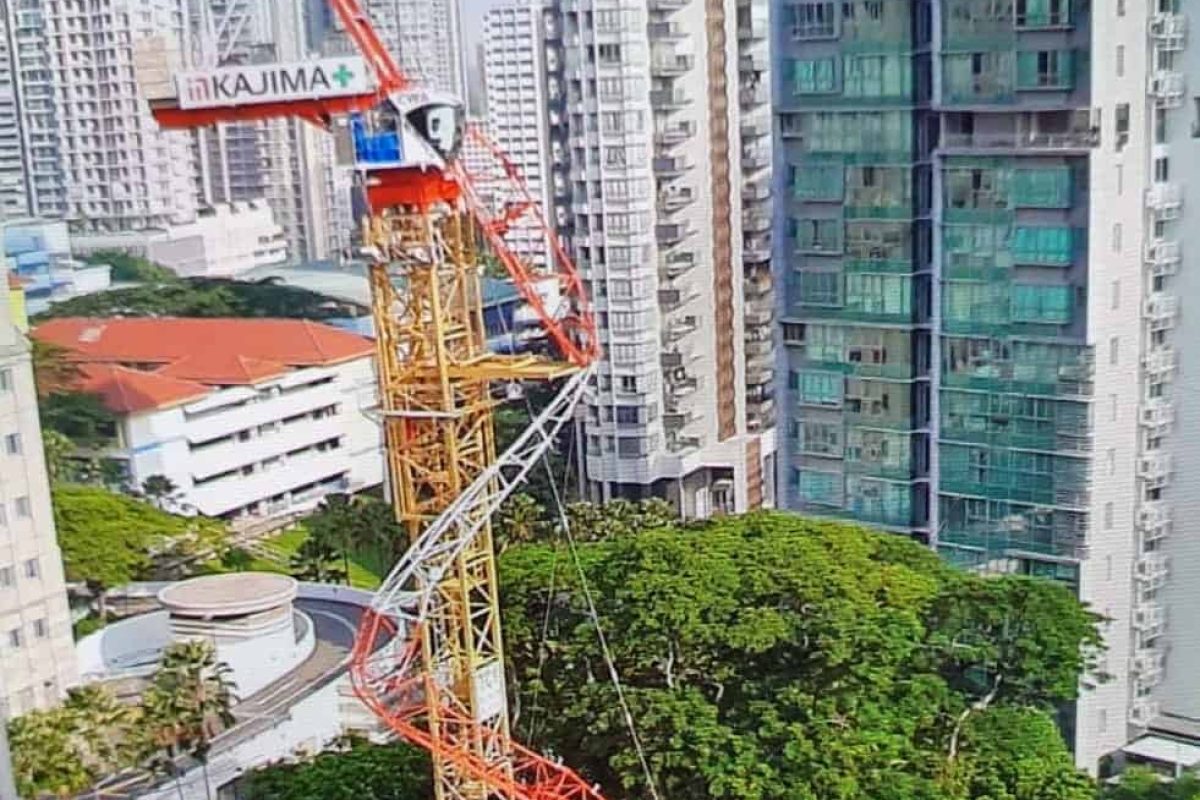 tower crane's luffjiing jib collapse