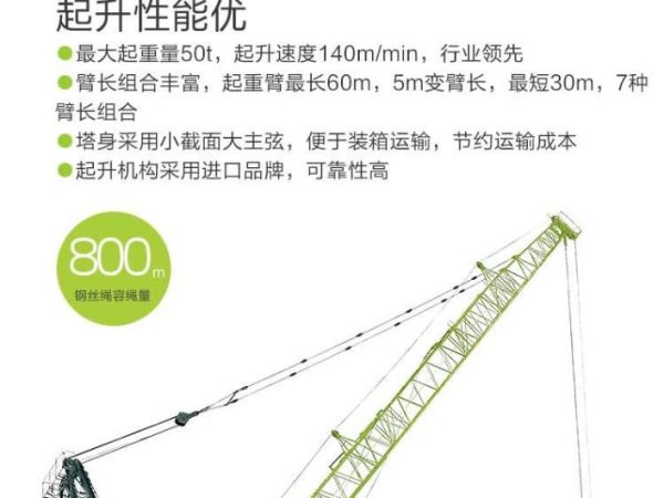 Zoomlion L760-50 Tower Crane Load Chart